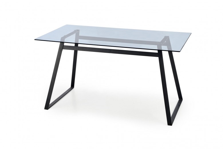 Herald Asztal, Üveg és Fém, Füstös / Fekete, H140xSz80xM74 cm