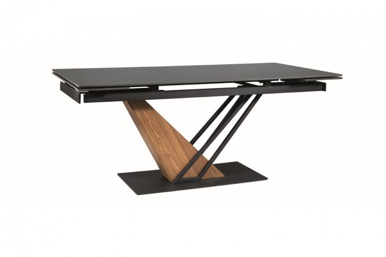 Kihúzható asztal, kerámia és fém, Gesis Fekete / Hamuszínű