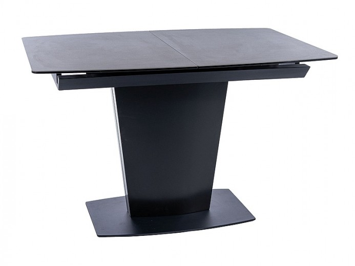 Kihúzható asztal, kerémia, üveg, MDF és fém, Brian Fekete, H120-160xSz85xM76 cm