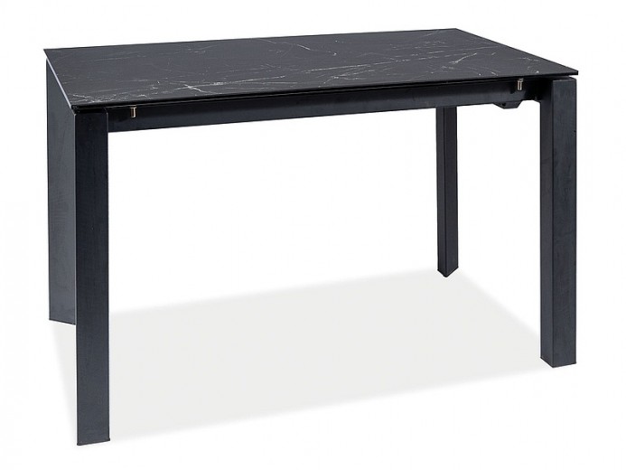 Kihúzható Asztal, kerámia, üveg és fém, Metrapolaris Fekete, H120-180xSz80xM76 cm