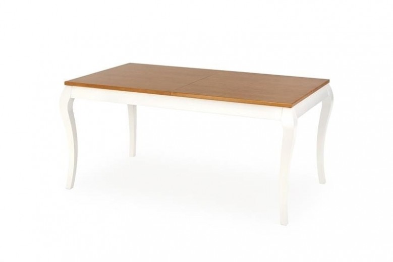 Windsor Furnér és Fa Kihúzható Asztal, Sötét Tölgy / Fehér, H160-240xSz90xM76 cm