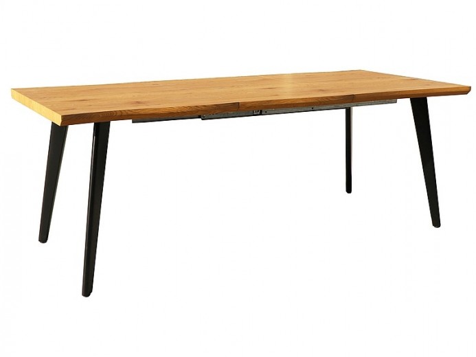 Kihúzható Asztal MDF, furnér és fém, Freddy Természetes Tölgy/ Fekete, Sz150-210xM90xM76 cm