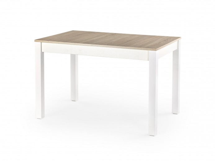 Kihúzható Asztal, Forgácslap és MDF Maurycy Sonoma Tölgy / Fehér, H118-158xSz75xM76 cm