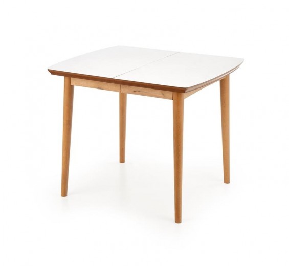 Barret Kihúzható MDF és Fa Asztal, Fehér / Tölgy, H90-190xSz80xM75 cm