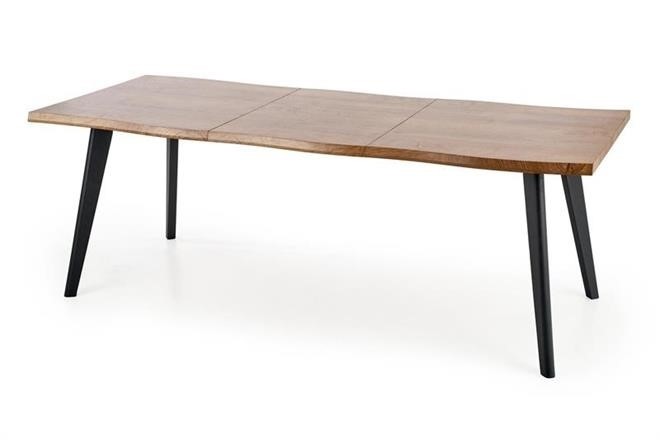 Dickson MDF és Fa Kihúzható Asztal, Tölgy / Fekete, H120-180xSz80xM75 cm