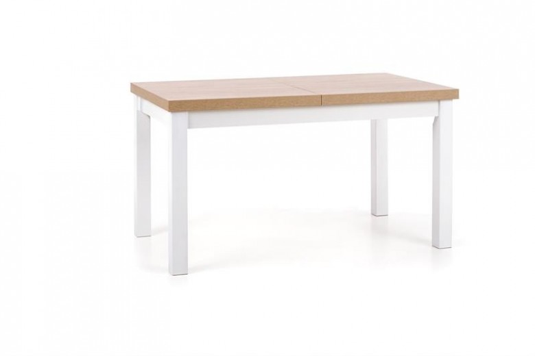 Tiago Kihúzható Asztal, MDF és Fa, Sonoma Tölgy / Fehér, H140-220xSz80xM76 cm