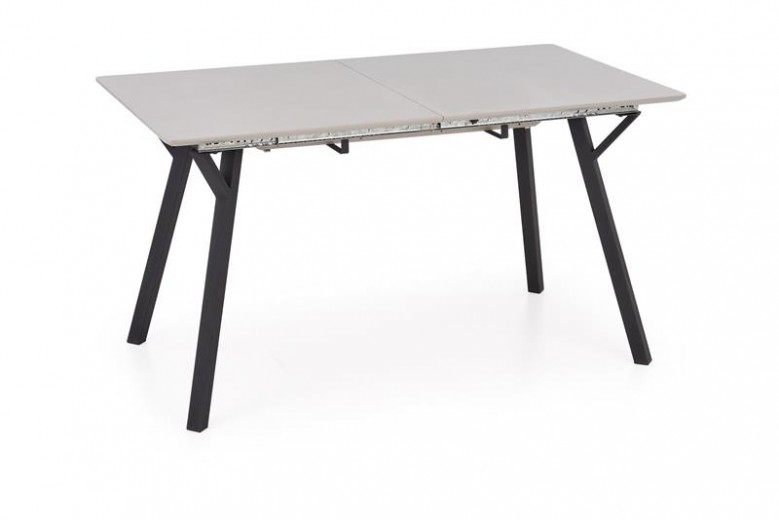 Balrog II MDF és Fém Kihúzható Asztal, Világos Szürke / Fekete, H140-180xSz80xM77 cm