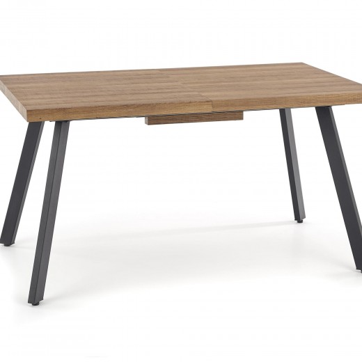 Kihúzható Asztal, MDF és Fém Berlin Mézes Dió / Fekete, H140-180xSz85xM76 cm