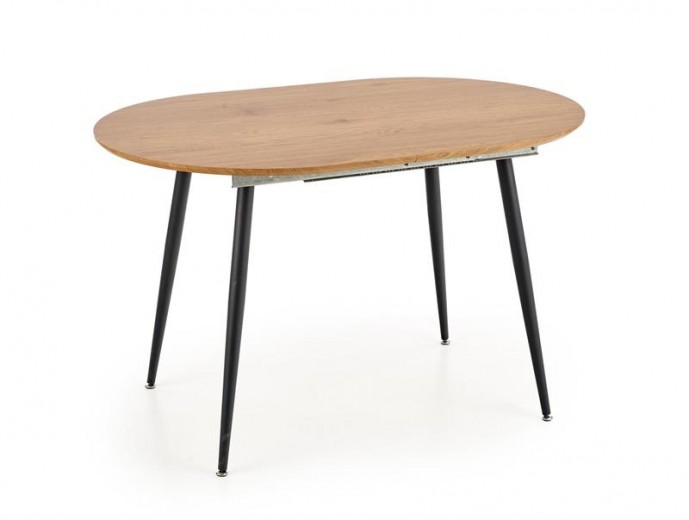 Colorado Kihúzható Asztal, MDF és Fém, Aranytölgy / Fekete, H120-160xSz80xM74 cm