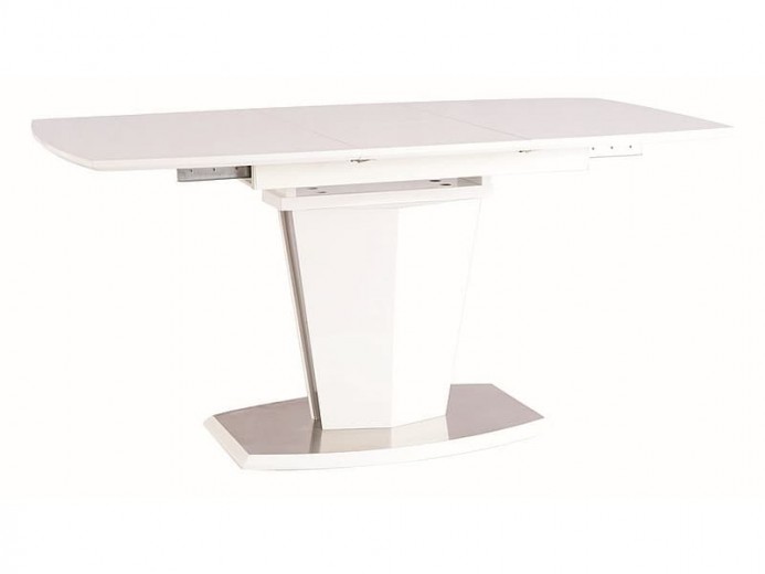 Kihúzható Asztal, MDF és Fém, Houston Fehér, Sz120-160xM80xM76 cm