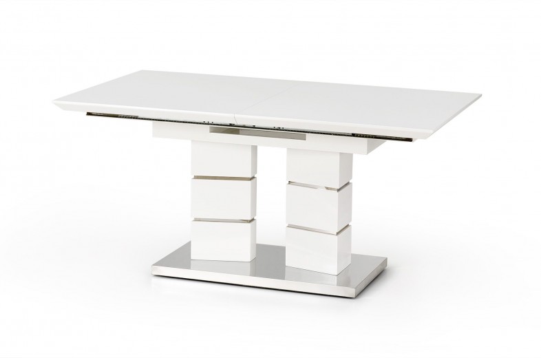 Kihúzható Asztal, MDF és Fém Lord Fehér, H160-200xSz90xM75 cm