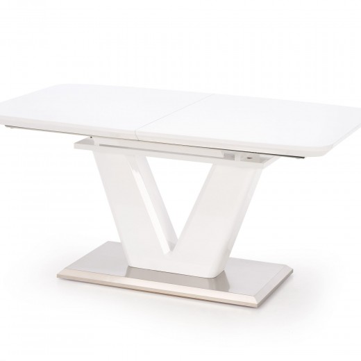 Mistral MDF és Fém Kihúzható Asztal, Fehér, H160-220xSz90xM77 cm