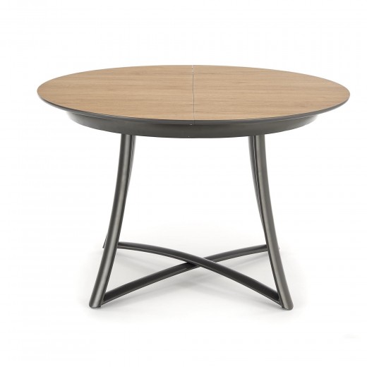 Kihúzható Asztal, MDF és Fém Moretti Aranytölgy / Fekete, Ø118-148xM76 cm