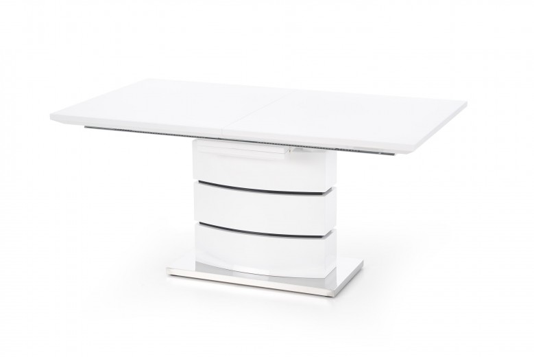 Kihúzható Asztal, MDF és Fém Nobel Fehér, H160-200xSz90xM75 cm