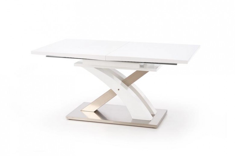 Sandor MDF és Fém Kihúzható Asztal, Fehér, H160-220xSz90xM77 cm