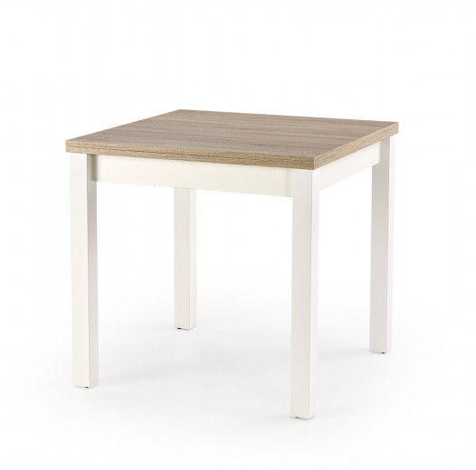 Gracjan MDF és Forgácslap Kihúzható Asztal, Sonoma Tölgy / Fehér, H80-160xSz80xM76 cm