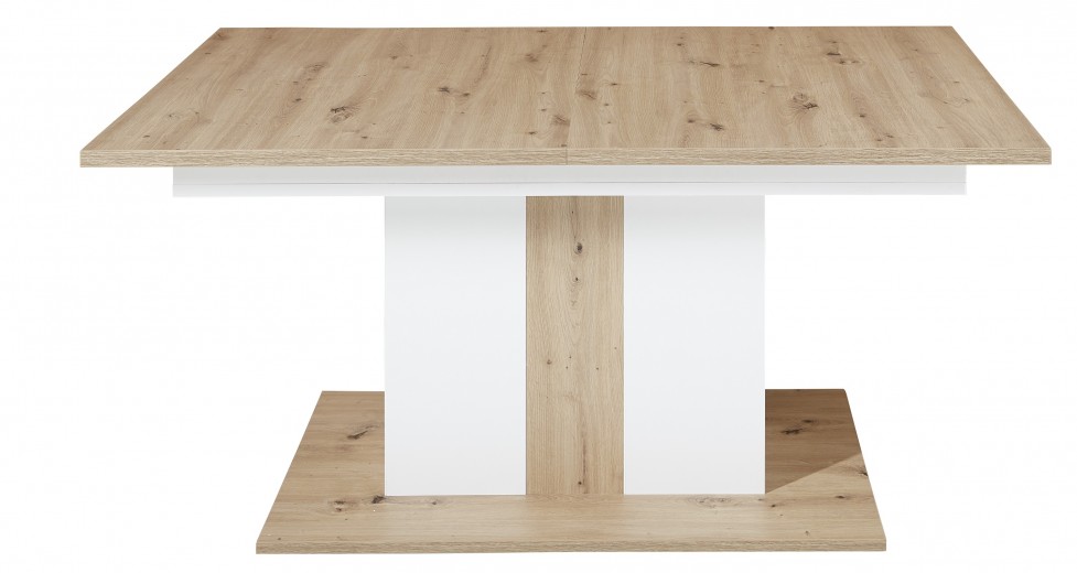 Kihúzható Asztal, Forgácslap Madeline Fehér / Tölgy, H160-210xSz90xM76 cm