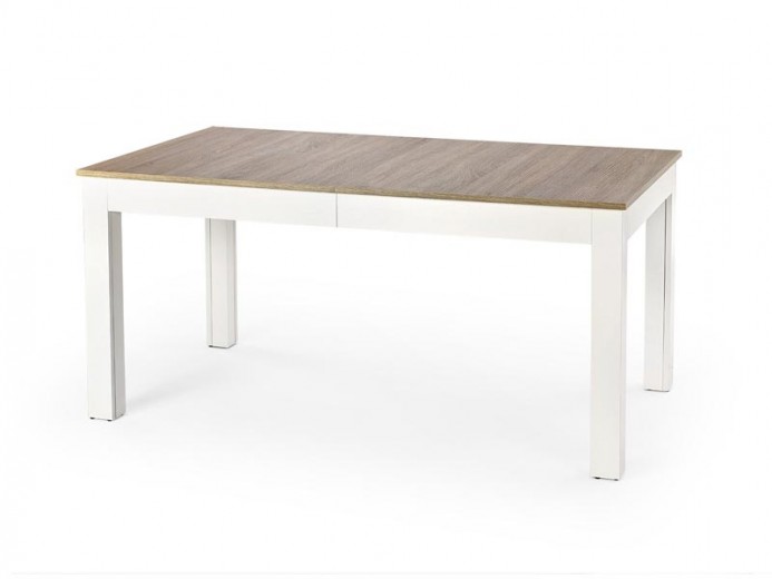 Kihúzható Asztal, Forgácslap és MDF Sewer Fehér / Sonoma Tölgy, H160-300xSz90xM76 cm