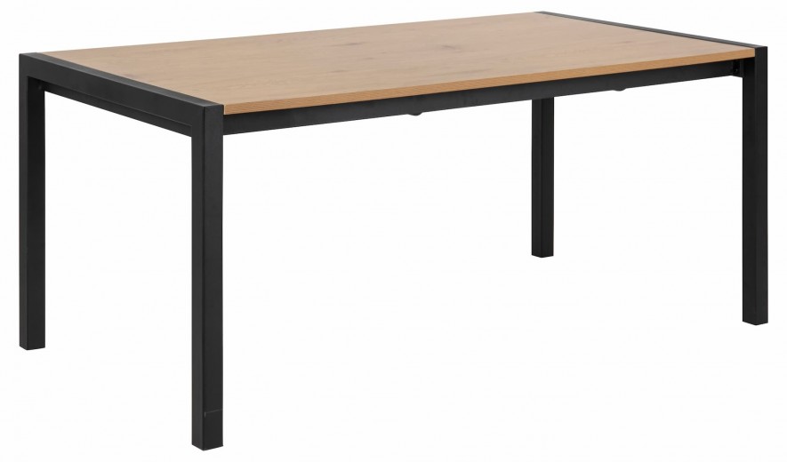 Kihúzható Asztal, Forgácslap és Fém, Bicca Tölgy / Fekete, H170-250xSz90xM74 cm