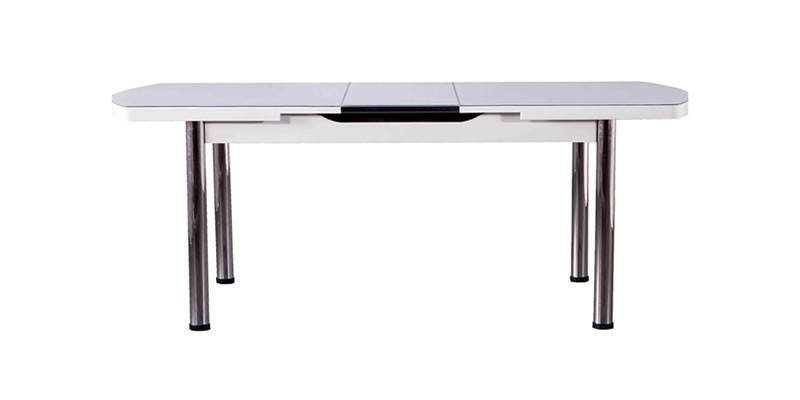 Kihúzható Asztal, Forgácslap és Fém Noa Fehér, H140-180xSz75xM80 cm