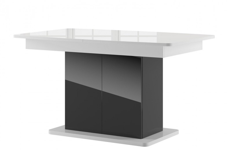 Kihúzható Asztal, Forgácslap, Star 03 Fehér / Fekete, H140-210xSz85xM77 cm