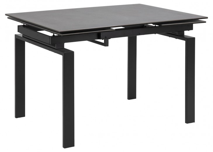 Kihúzható Asztal, Üveg, Kerámia és Fém, Huddersfield Fekete, H120-200xSz85xM76 cm