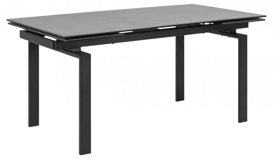 Kihúzható Asztal, Üveg, Kerámia és Fém, Huddersfield Fekete, H160-240xSz85xM76 cm