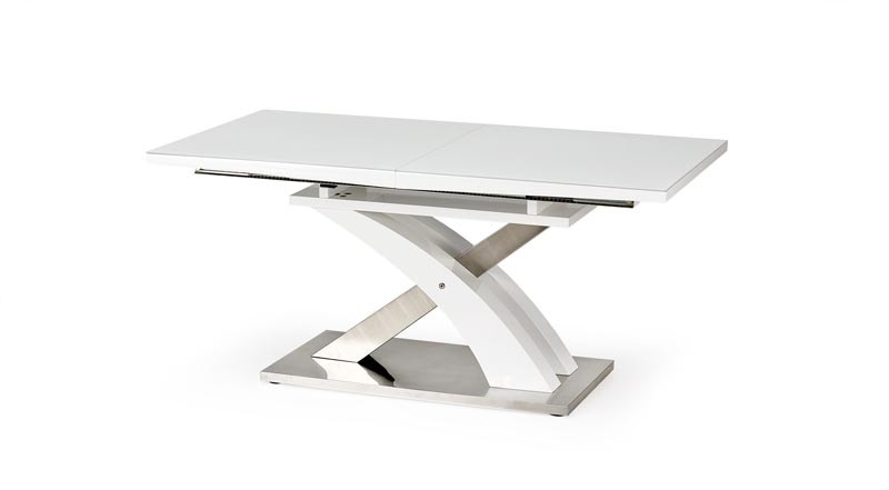 Kihúzható Asztal, MDF és Fém Sandor 2 Fehér, H160-220xSz90xM77 cm