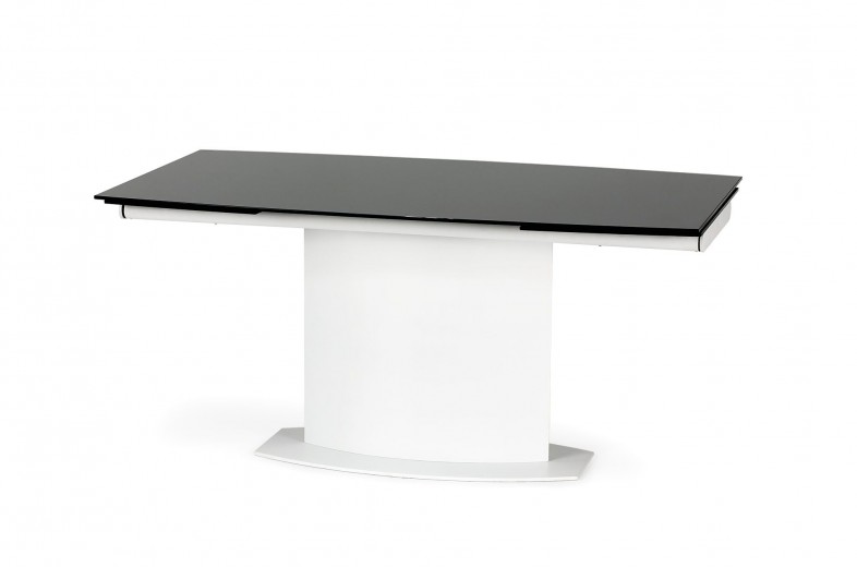 Kihúzható Asztal, Üveg és Fém Anderson Fekete / Fehér, H160-250xSz90xM76 cm