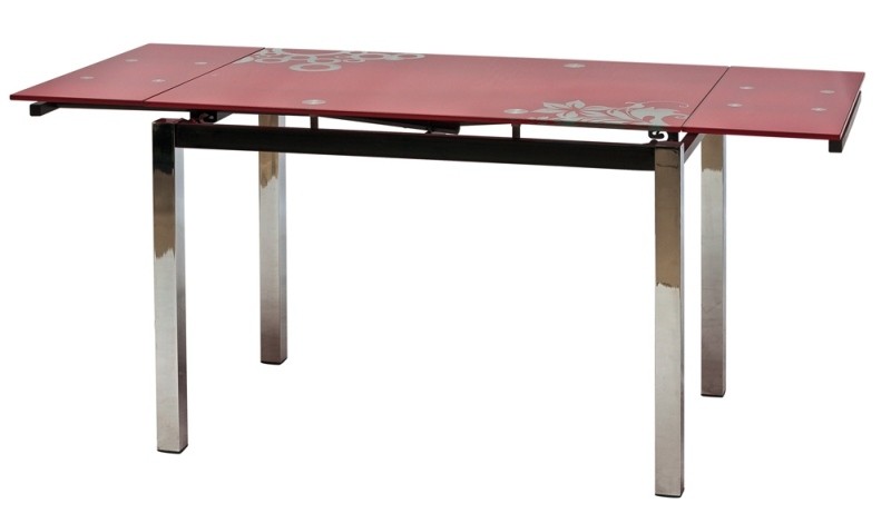 Kihúzható Asztal, Üveg GD-017 Piros