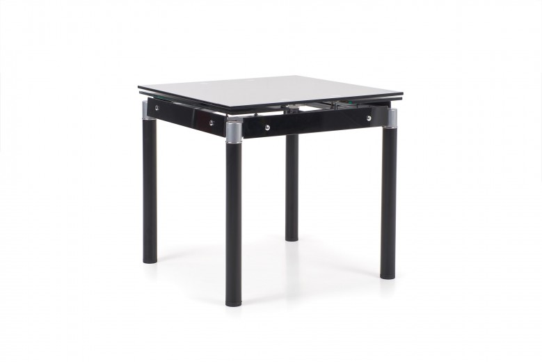Kihúzható Asztal, Üveg és Fém Kent Fekete, H80-130xSz80xM76 cm