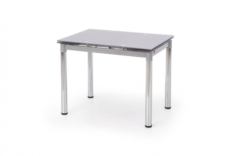Kihúzható Asztal, Üveg és Fém Logan 2 Szürke / Króm, L96-142xl70xH75 cm