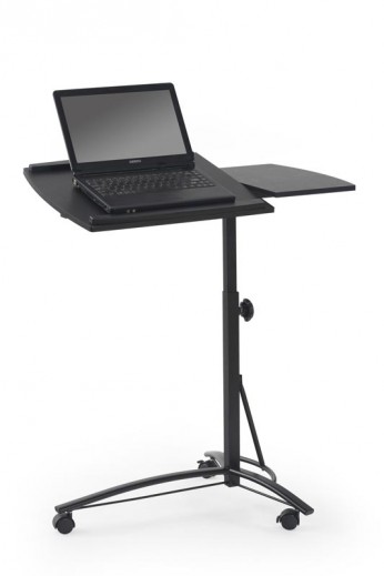 B-14 MDF és Fém Laptop Asztal, Állítható Magassággal, Fekete, H73xSz40xM63-93 cm