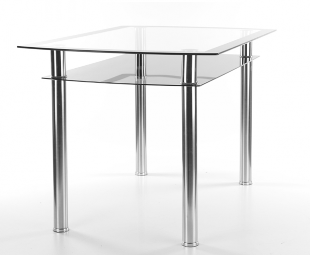 Asztal, Üveg, Rodi, H120xSz80xM75 cm