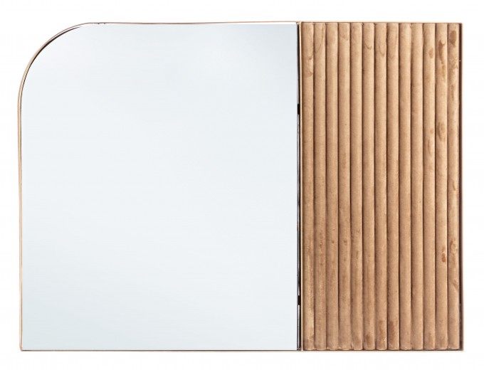 Rayn Velvet Dekoratív Tükör Kárpitozott Kerettel, Arany, Sz90xM90 cm