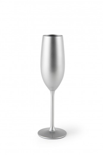 Pezsgőspohár, üveg, 210 ml, Ø4,5xH23 cm, Flute Ezüst