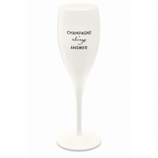 Pezsgőspohár, Unbreakable Superglas Fehér, Champagne Is The Answer, 100 ml