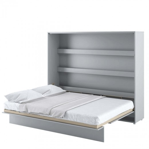 Bed Concept Horizontal Felcsukható Ágy, Pneumatikus Mechanizmussal, Matractartóval, Matt Szürke, 200 x 160 cm