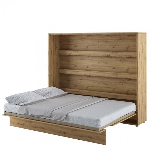 Bed Concept Horizontal Felcsukható Ágy, Pneumatikus Mechanizmussal, Matractartóval, Artisan Tölgy, 200 x 160 cm