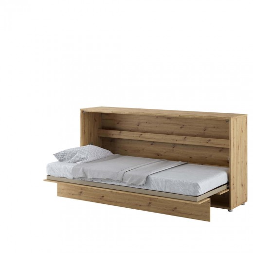 Bed Concept Horizontal Felcsukható Ágy, Pneumatikus Mechanizmussal, Matractartóval, Artisan Tölgy, 200 x 90 cm