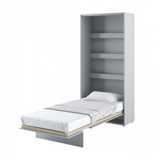 Bed Concept Vertical Felcsukható Ágy, Pneumatikus Mechanizmussal, Matractartóval, Matt Szürke, 200 x 90 cm