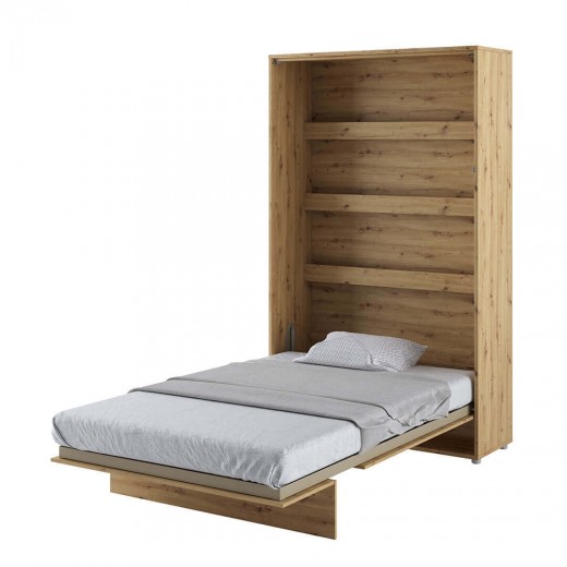 Bed Concept Vertical Felcsukható Ágy, Pneumatikus Mechanizmussal, Matractartóval, Artisan Tölgy, 200 x 120 cm