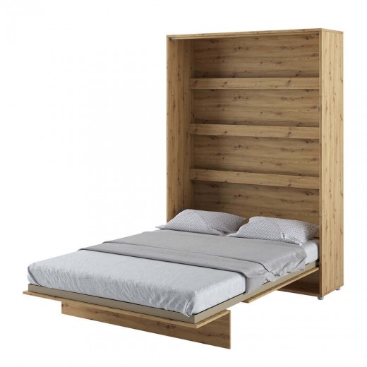 Bed Concept Vertical Felcsukható Ágy, Pneumatikus Mechanizmussal, Matractartóval, Artisan Tölgy, 200 x 140 cm