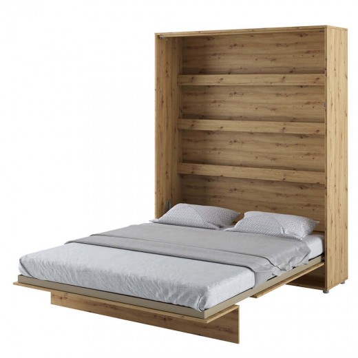 Bed Concept Vertical Felcsukható Ágy, Pneumatikus Mechanizmussal, Matractartóval, Artisan Tölgy, 200 x 160 cm