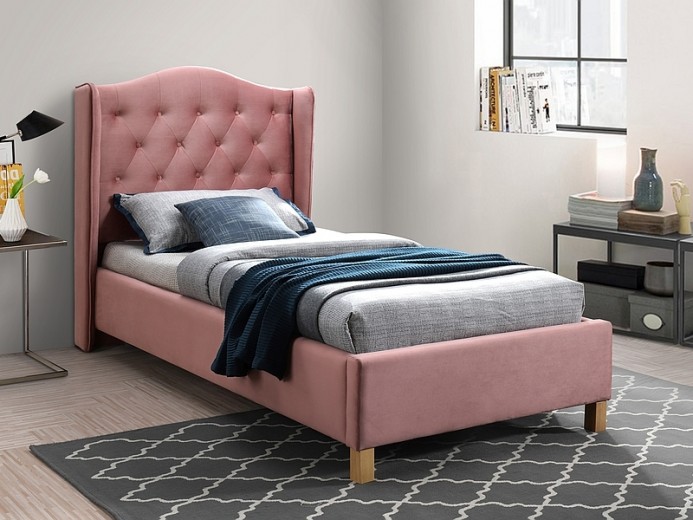 Kárpitozott ágy, Asante Velvet Rózsaszín Antik, 200 x 90 cm
