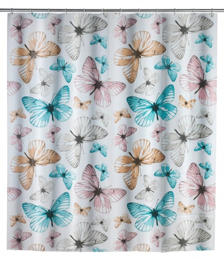PEVA Zuhanyfüggöny, Butterfly Többszínű, 180 x 200 cm