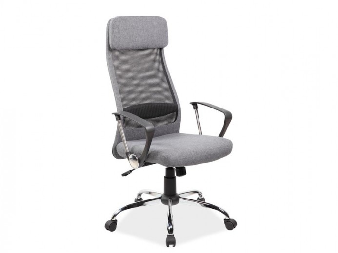 Kárpitozott vezetői szék Qwin-345 Szürke / Fekete, Sz62xM49xM118-128 cm