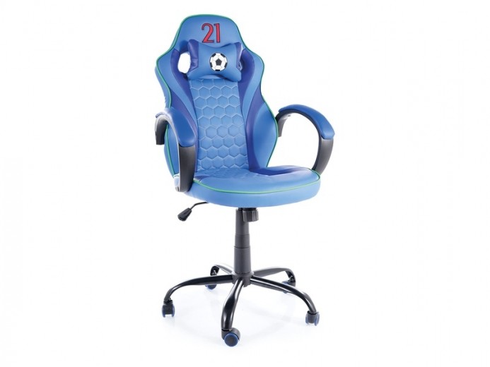 Öko bőrrel bevont gaming szék, Ivan Kék, Sz62xM48xM109-119 cm