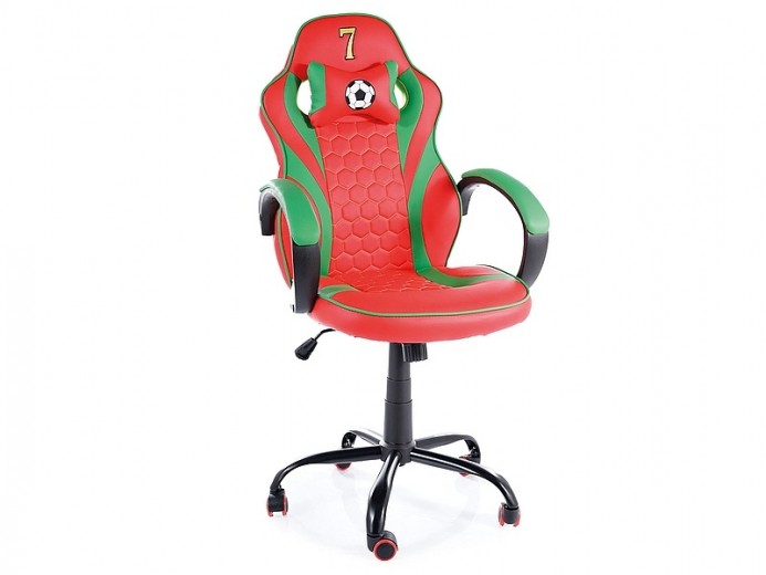 Öko bőrrel bevont gaming szék, Portal Piros / Fehér, Sz62xM48xM109-119 cm