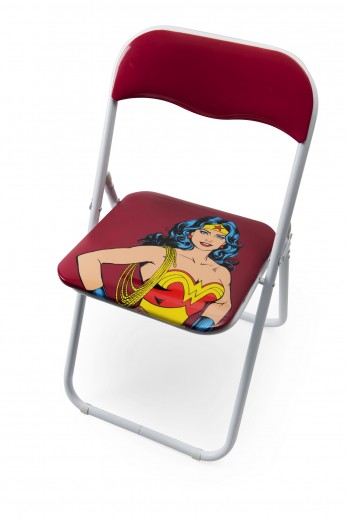 Összecsukható szék gyermekeknek, fém és PVC, l44xA44xH80 cm, Superhero Wonder Woman